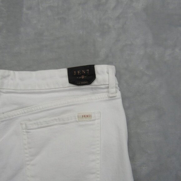 7 For All Mankind Jen 7 White Bermuda Denim Jean Shorts Size 16 New - Picture 5 of 11
